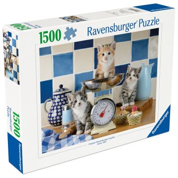 Puzzle Ravensburger din 1500 piese - Pisicuțe în bucătărie