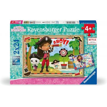 Puzzle Ravensburger din 2 x 24 piese - Casa de păpuși a lui Gaby