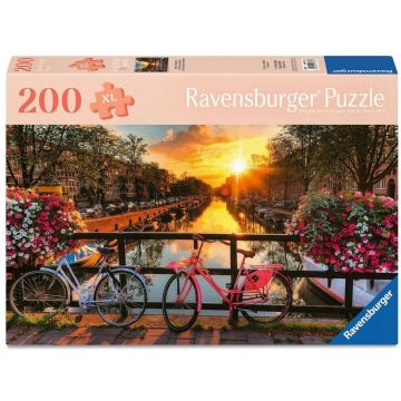 Puzzle Ravensburger din 200 XL piese - Apus de soare în Amsterdam