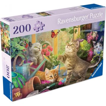 Puzzle Ravensburger din 200 XL piese - Pisicuțe obraznice