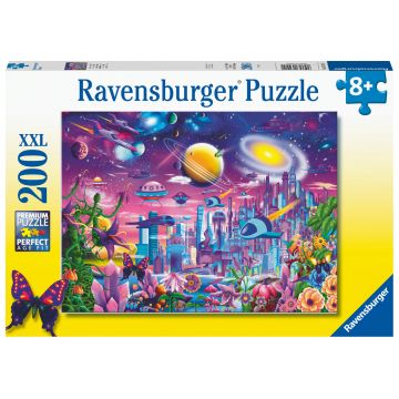 Puzzle Ravensburger din 200 XXL piese - Orașul Spațial