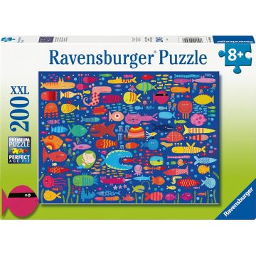 Puzzle Ravensburger din 200 XXL piese - Pești amuzanți
