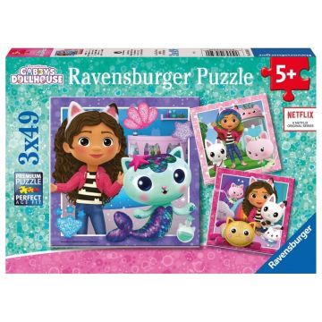 Puzzle Ravensburger din 3 x 49 piese -Casa de păpuși a lui Gaby