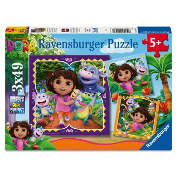 Puzzle Ravensburger din 3 x 49 piese - Dora Exploratoarea