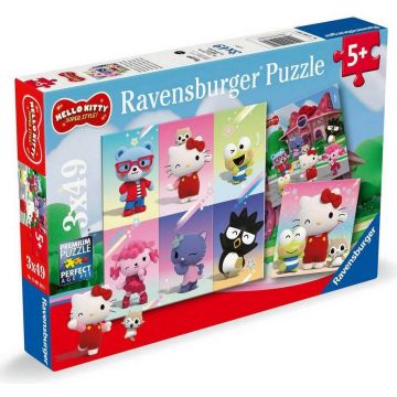 Puzzle Ravensburger din 3 x 49 piese - Hello Kitty