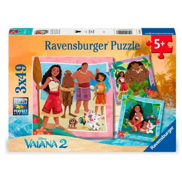 Puzzle Ravensburger din 3 x 49 piese - Moana 2: În noi aventuri