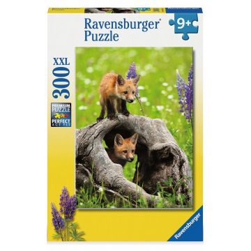 Puzzle Ravensburger din 300 XXL piese - Vulpi curioase