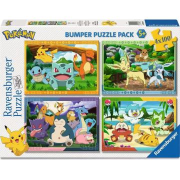Puzzle Ravensburger din 4 х 100 piese - Pokemon