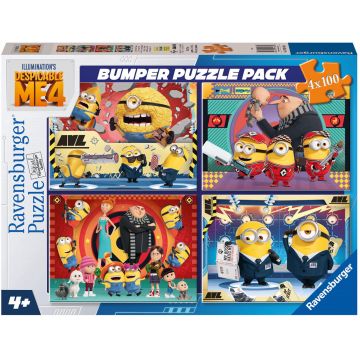 Puzzle Ravensburger din 4 x 100 piese - Minionii 4
