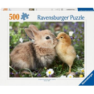Puzzle Ravensburger din 500 piese - Iepuraș și pui