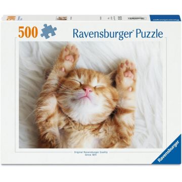 Puzzle Ravensburger din 500 piese -Pisicuță adormită