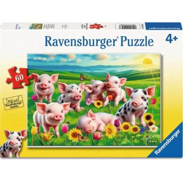 Puzzle Ravensburger din 60 piese - Purceluși drăguți