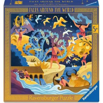 Puzzle Ravensburger din 64 piese - Cele douăsprezece munci ale lui Hercule