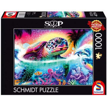Puzzle Schmidt din 1000 piese - Țestoasă neon