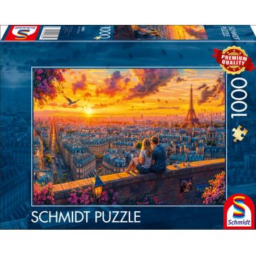 Puzzle Schmidt din 1000 piese - Șoapte de pe acoperișurile Parisului