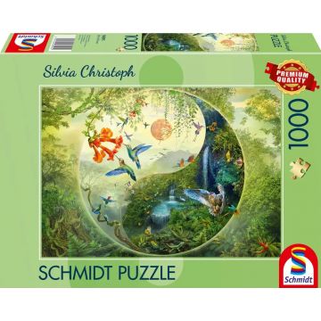 Puzzle Schmidt din 1000 piese - Yin și Yang: Pădurea Colibri
