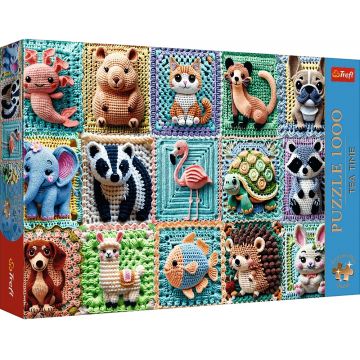 Puzzle Trefl din 1000 piese - Animale tricotate