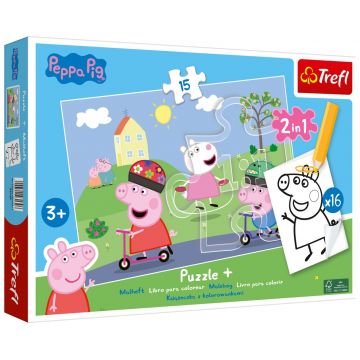Puzzle Trefl din 15 piese - Purcelușul Peppa