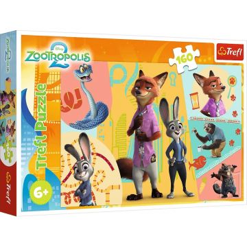 Puzzle Trefl din 160 de piese - Împreună în Zootropolis
