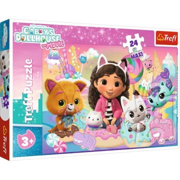 Puzzle Trefl din 24 maxi piese - Lumea pisicilor lui Gabi