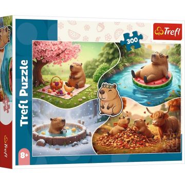 Puzzle Trefl din  300 piese - Patru anotimpuri cu capibara