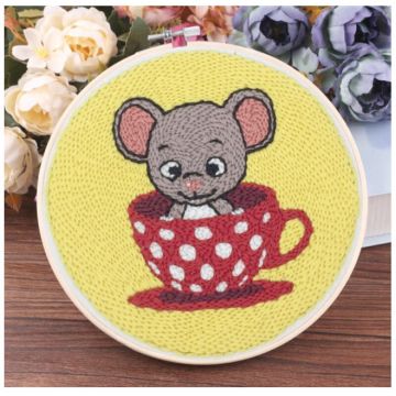 Set creativ pentru broderie Em Art - Șoricel, 15 x 15 cm