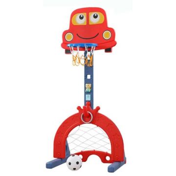 Coș de baschet interactiv Feelkids - 6 în 1, roșu