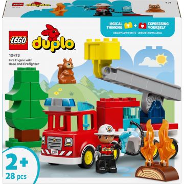Constructor LEGO Duplo Town - Mașină de pompieri cu furtun și pompier (10473)