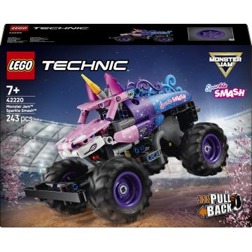 Constructor LEGO Technic Monster Jam - Sparkle Smash, cu tragere înapoi (42220)