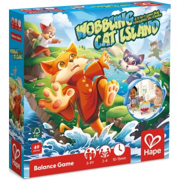 Joc de societate  Wobbling Cat Island 3 in 1 - Pentru copii