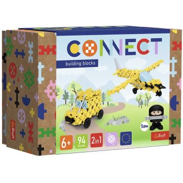 Mini constructor  3 in 1 Trefl Connect - Avion/Jeep, 94 de piese