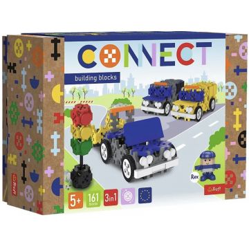 Mini constructor  3 în  1 Trefl Connect - Vehicule de urgență, 161 de piese