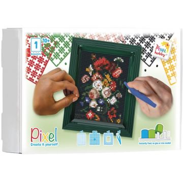 Mozaic cu ramă Pixelhobby – „Flori” de Jan Davidsz de Heem, set cu pixeli Classic