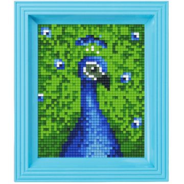 Mozaic cu ramă  Pixelhobby -Păun, kit clasic de pixeli