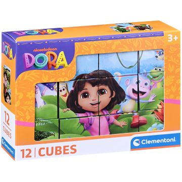 Puzzle cu cuburi Clementoni din 12 piese - Dora Exploratoarea