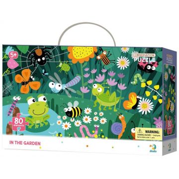 Puzzle de observație într-o valiză DoDo cu 80 de piese - În grădină
