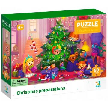 Puzzle DoDo  din 60 piese - Pregătirile de Crăciun