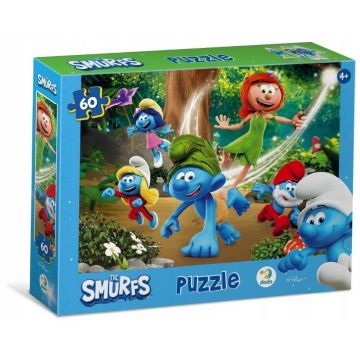Puzzle DoDo din  60 piese - Ștrumfii și Prințesa