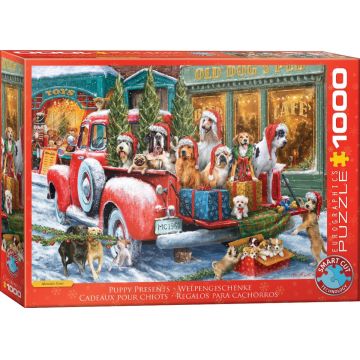 Puzzle Eurographics de 1000 de bucăți  – Câini într-un camion