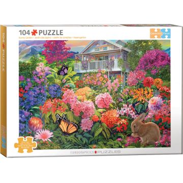 Puzzle Eurographics din 104 piese - Grădina iepurașilor