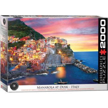 Puzzle Eurographics din 2000 piese - Manarola la apus, Italia
