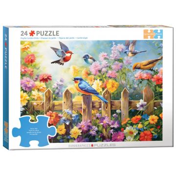 Puzzle Eurographics din 24 XXL piese - Păsări jucăușe de grădină