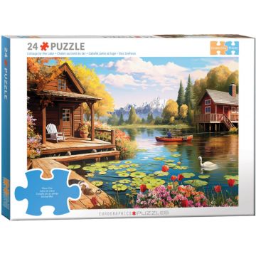 Puzzle Eurographics din 24 XXL piese - Vilă pe malul lacului