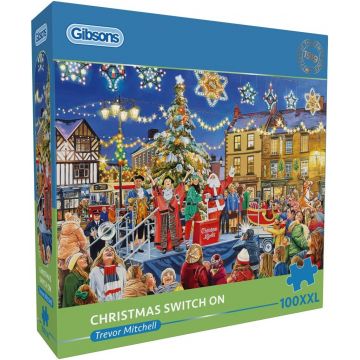 Puzzle Gibsons din 100 XXL piese - Aprinderea luminilor de Crăciun