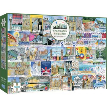 Puzzle Gibsons din 1000 piese - Lumini strălucitoare și orașe mari