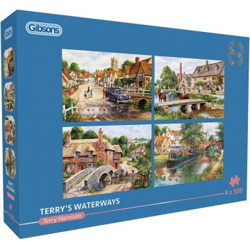 Puzzle Gibsons din 4 x 500 piese - Drumurile de apă ale lui Terry