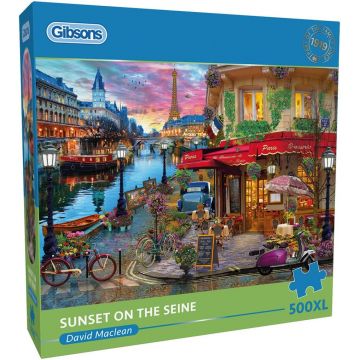 Puzzle Gibsons din 500 XL piese - Apus de soare peste Sena