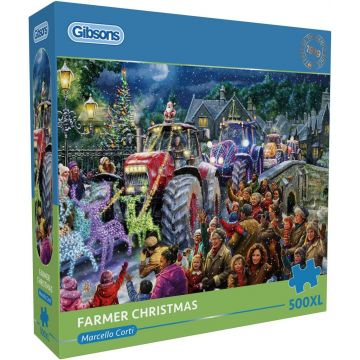 Puzzle Gibsons din 500 XL piese - Crăciun la fermă