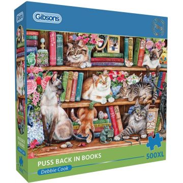 Puzzle Gibsons din 500 XL piese - Pisici printre cărți