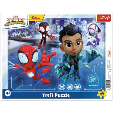 Puzzle în cadru Trefl din 25 piese - Spidey și prietenii